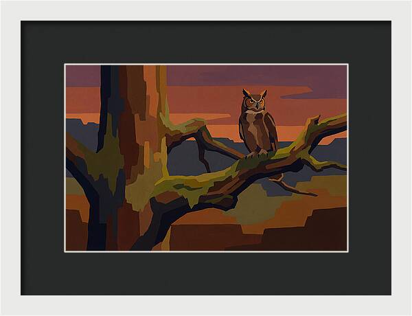 Great Horned Owl At Twilight
