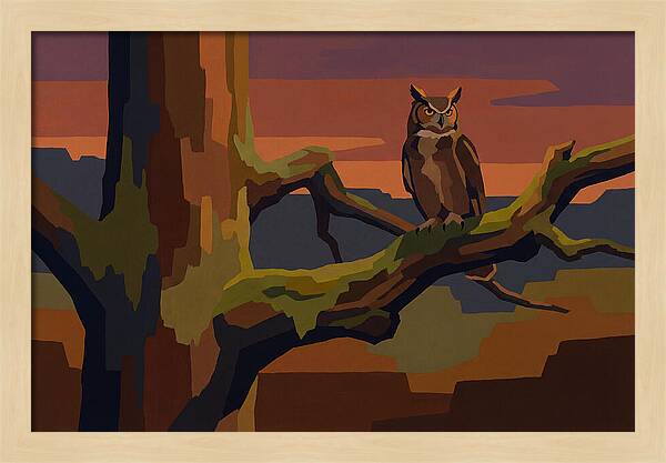 Great Horned Owl At Twilight
