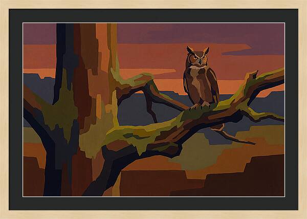 Great Horned Owl At Twilight