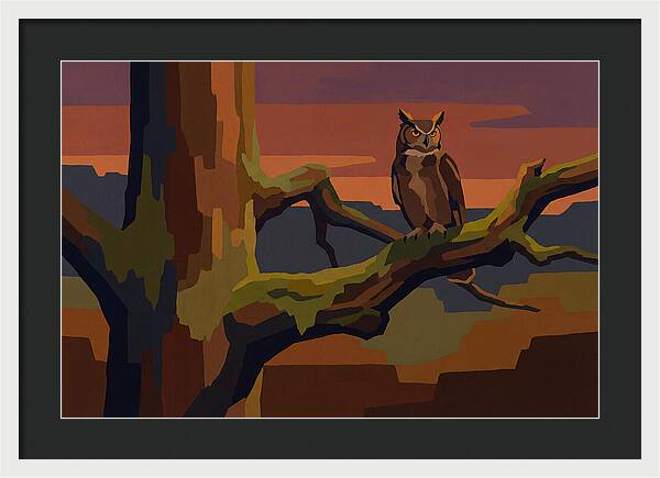Great Horned Owl At Twilight