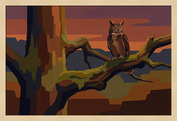 Great Horned Owl At Twilight