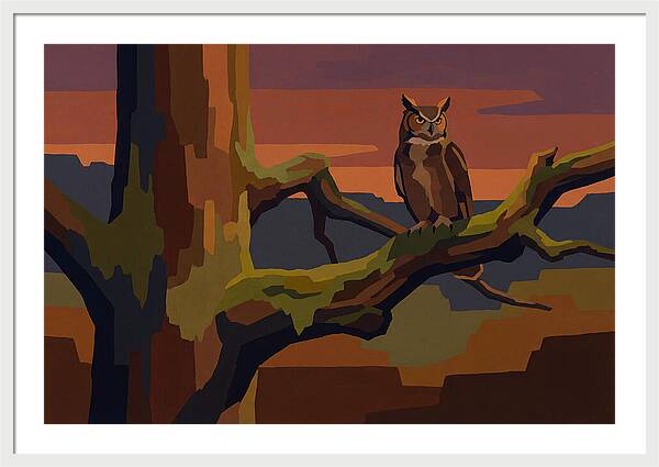 Great Horned Owl At Twilight