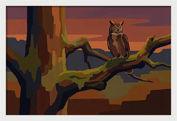 Great Horned Owl At Twilight