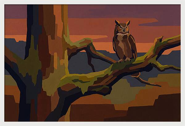 Great Horned Owl At Twilight