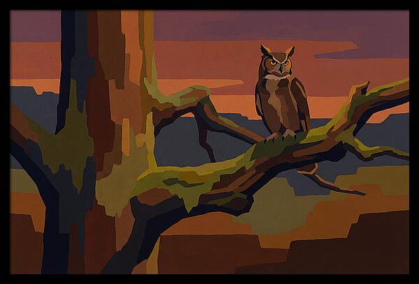 Great Horned Owl At Twilight