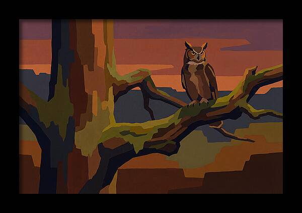 Great Horned Owl At Twilight