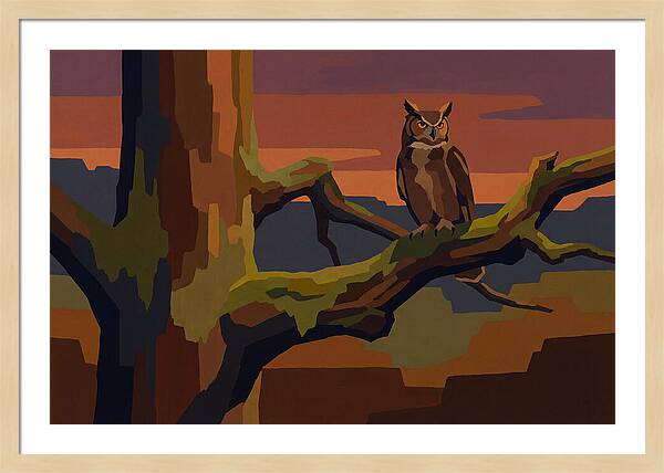 Great Horned Owl At Twilight