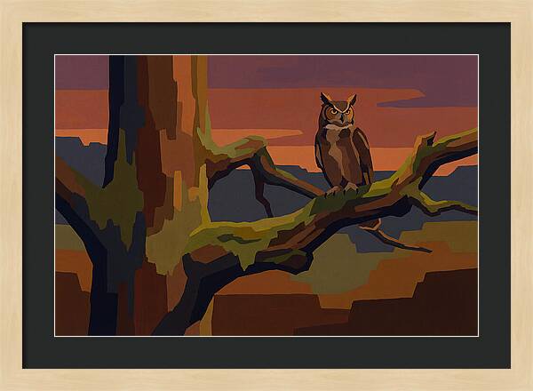 Great Horned Owl At Twilight
