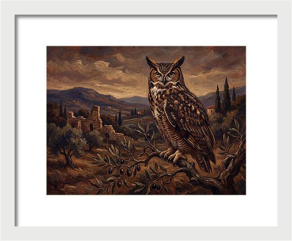 Great Horned Owl In Mediterranean Landscape