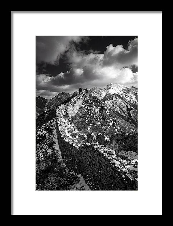 Great Wall Of Jiankou In Black And White