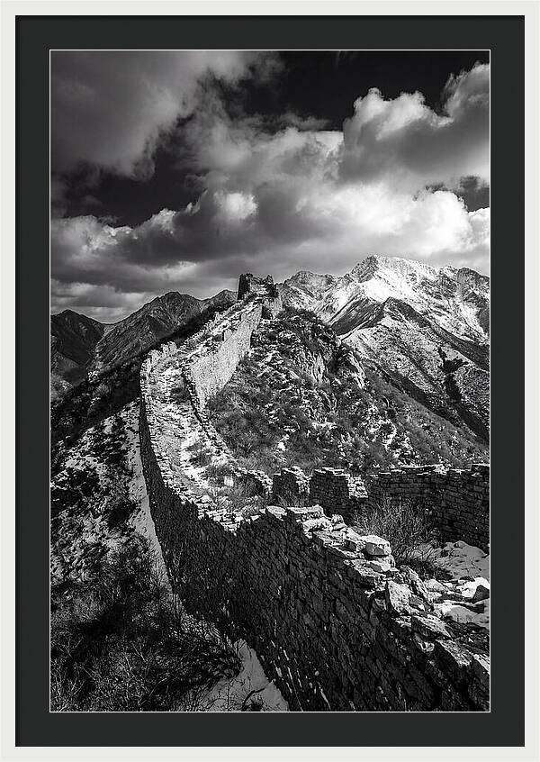 Great Wall Of Jiankou In Black And White