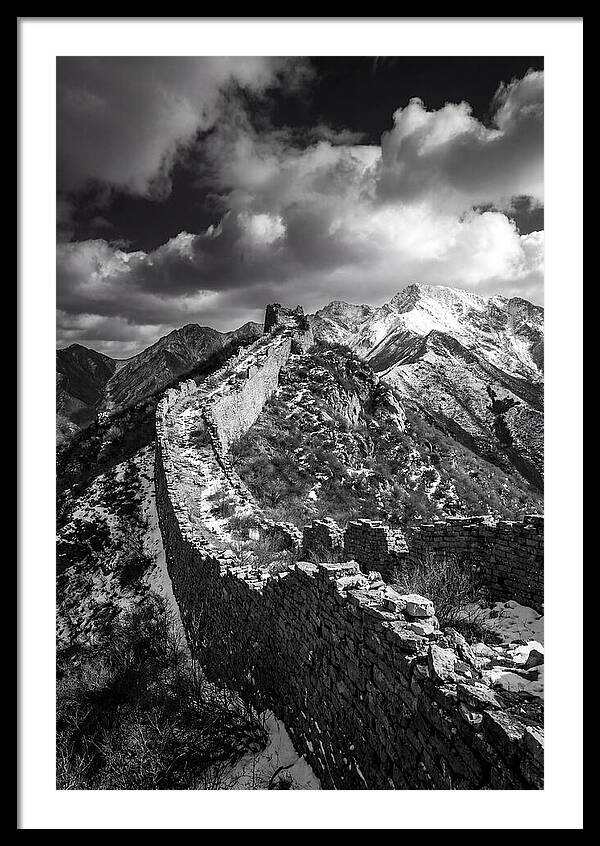 Great Wall Of Jiankou In Black And White