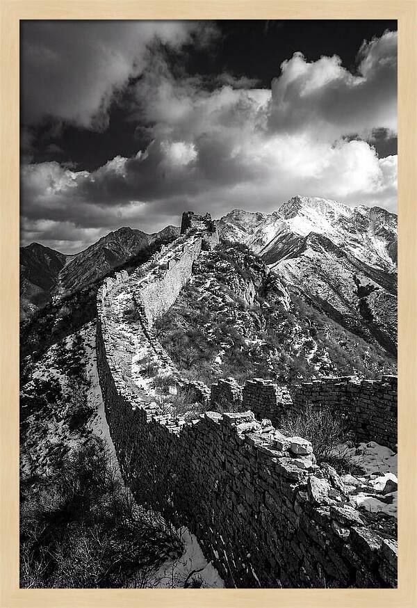 Great Wall Of Jiankou In Black And White