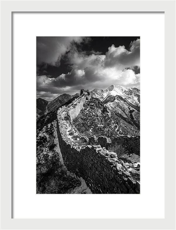 Great Wall Of Jiankou In Black And White