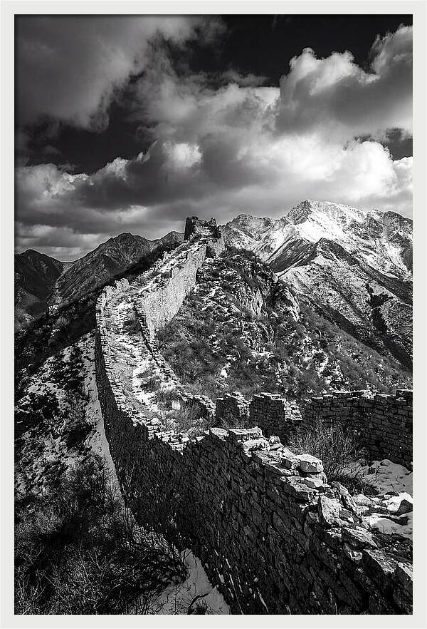 Great Wall Of Jiankou In Black And White