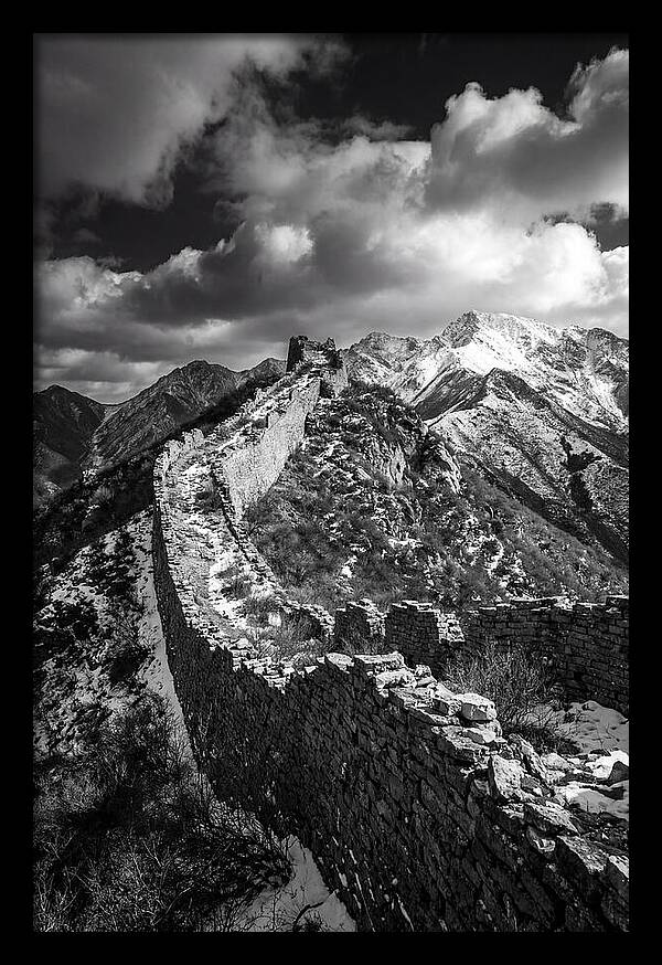 Great Wall Of Jiankou In Black And White
