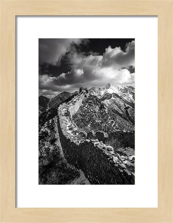 Great Wall Of Jiankou In Black And White