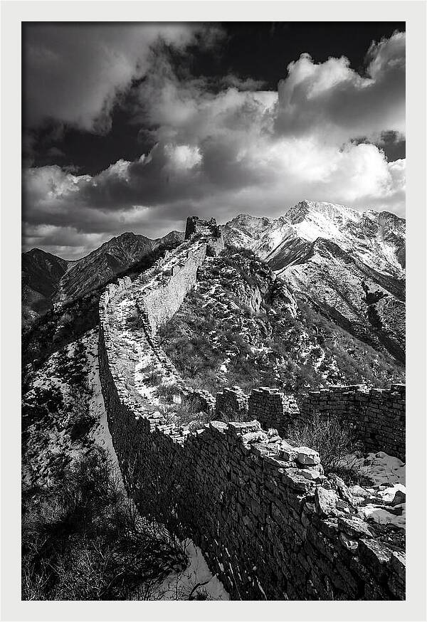Great Wall Of Jiankou In Black And White