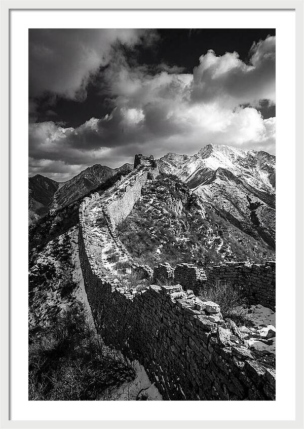 Great Wall Of Jiankou In Black And White