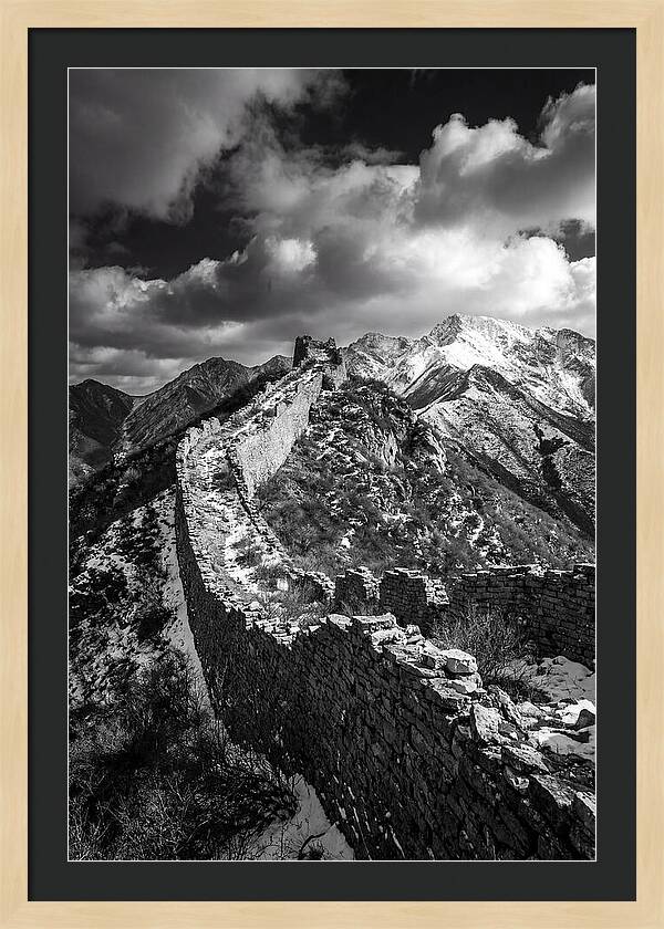 Great Wall Of Jiankou In Black And White