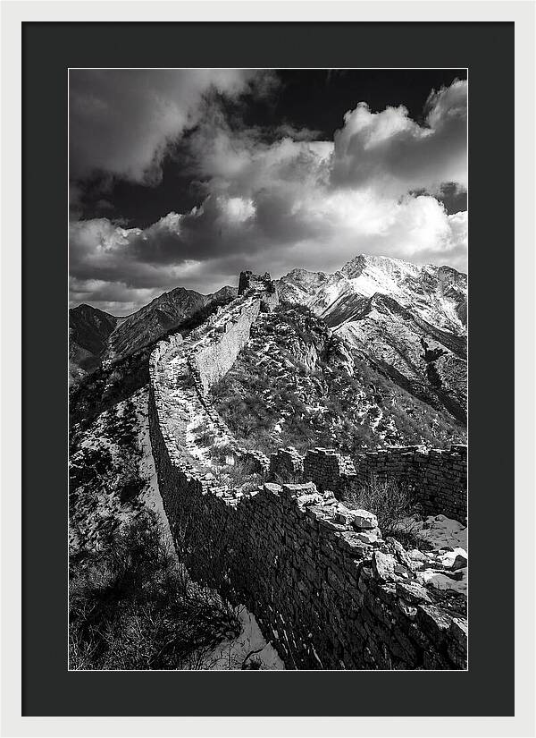 Great Wall Of Jiankou In Black And White