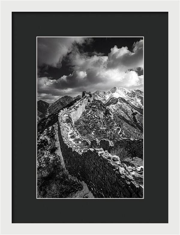 Great Wall Of Jiankou In Black And White