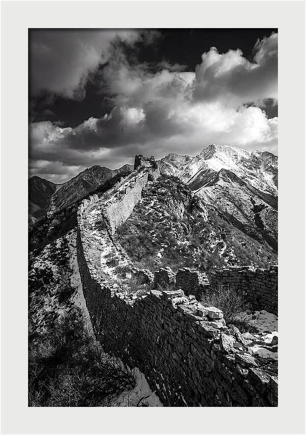 Great Wall Of Jiankou In Black And White