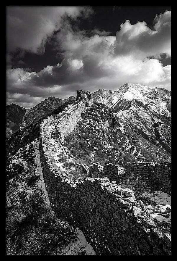 Great Wall Of Jiankou In Black And White