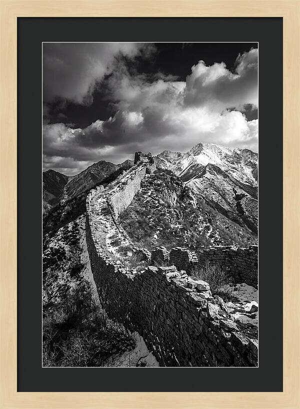 Great Wall Of Jiankou In Black And White