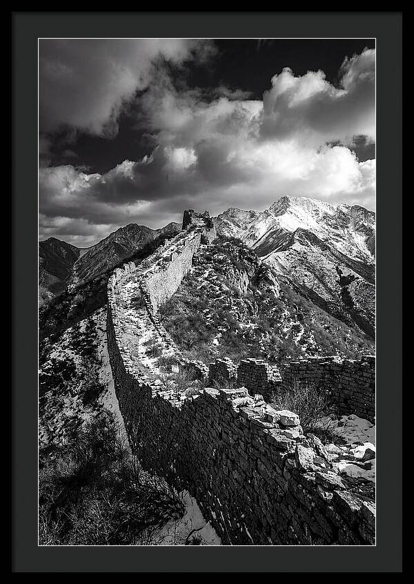 Great Wall Of Jiankou In Black And White