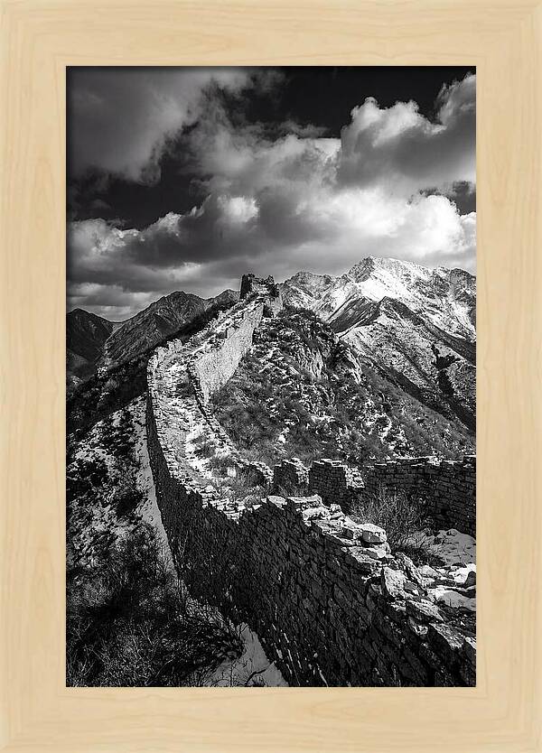 Great Wall Of Jiankou In Black And White