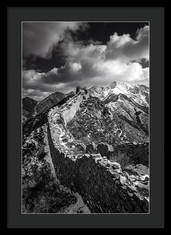 Great Wall Of Jiankou In Black And White