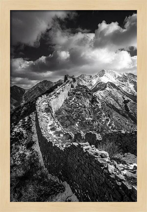 Great Wall Of Jiankou In Black And White