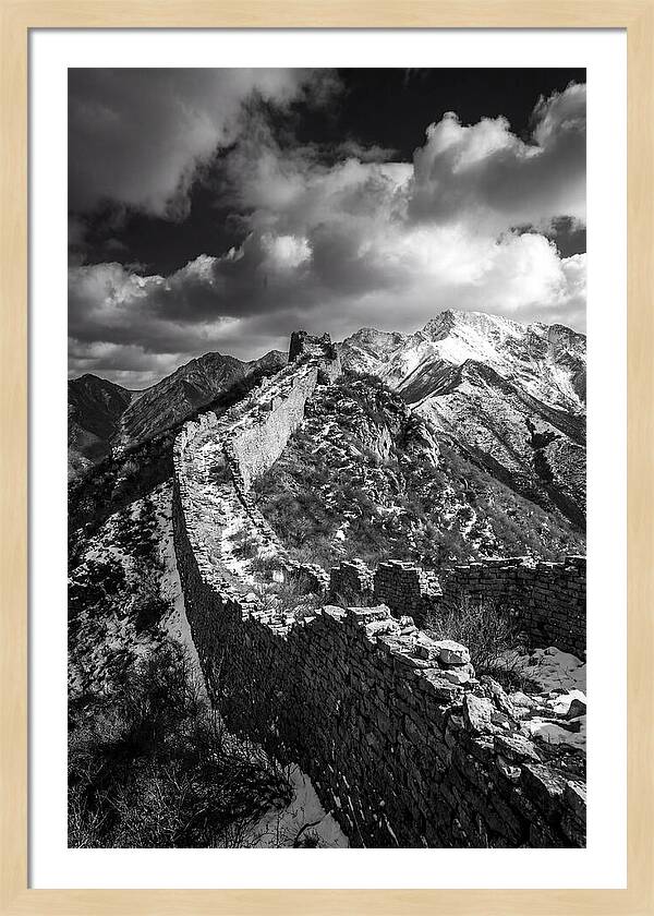 Great Wall Of Jiankou In Black And White
