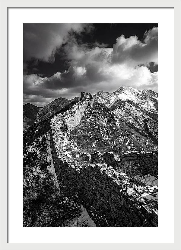 Great Wall Of Jiankou In Black And White
