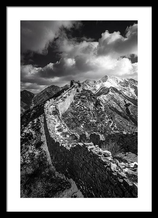 Great Wall Of Jiankou In Black And White