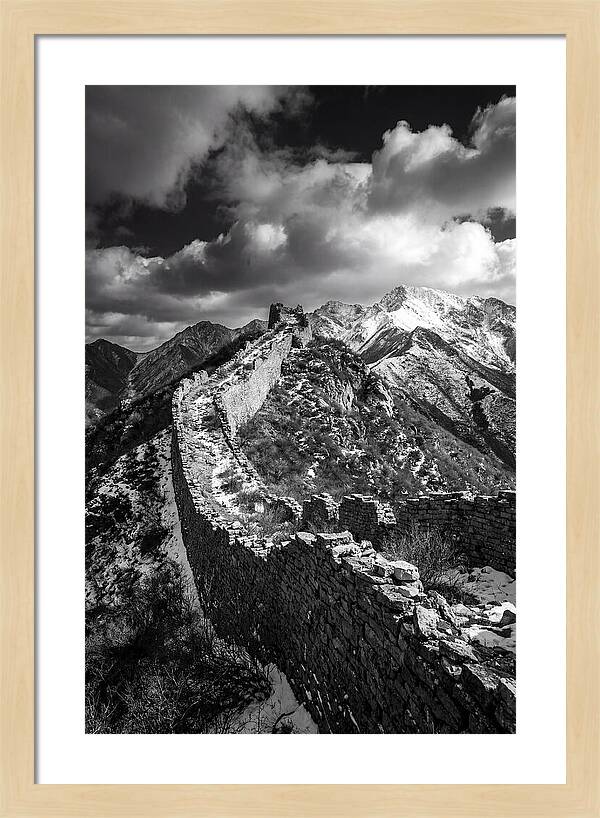 Great Wall Of Jiankou In Black And White