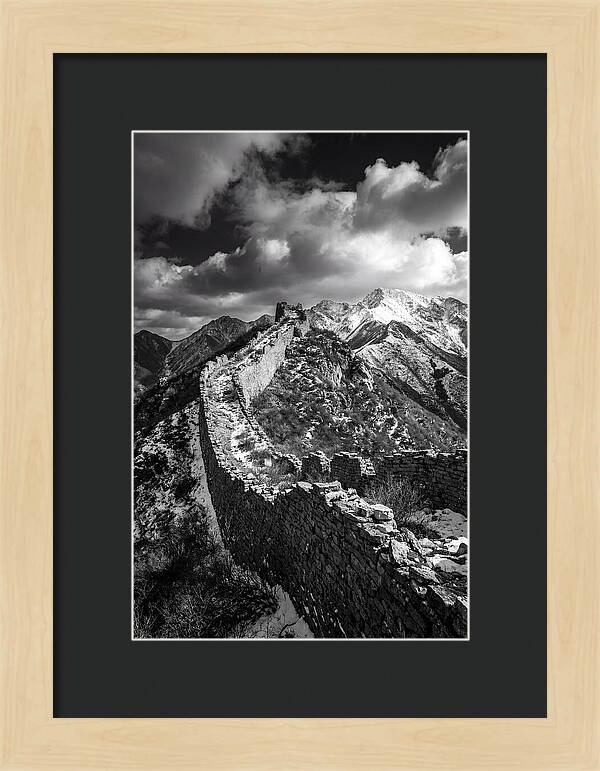 Great Wall Of Jiankou In Black And White