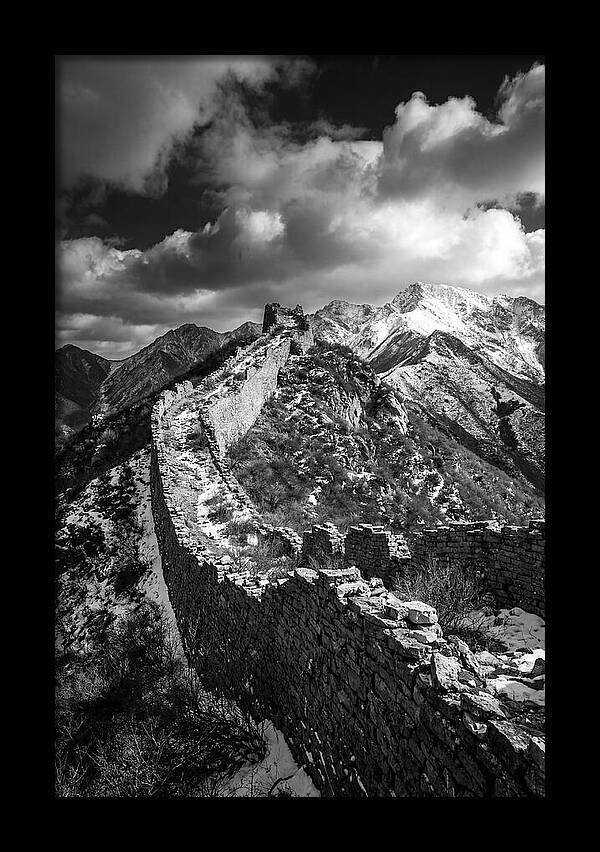 Great Wall Of Jiankou In Black And White