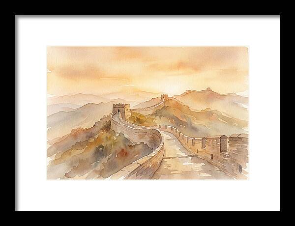 Great Wall Winding Along Mountain Ridges