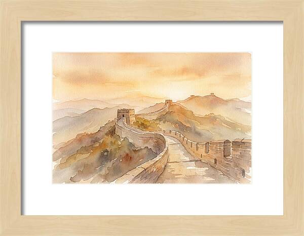 Great Wall Winding Along Mountain Ridges