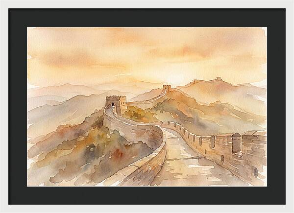 Great Wall Winding Along Mountain Ridges