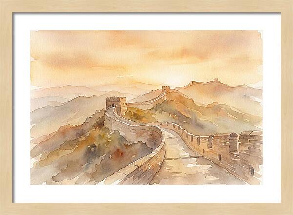 Great Wall Winding Along Mountain Ridges