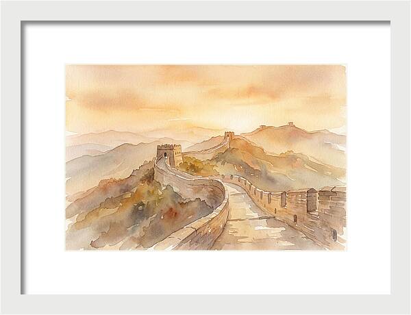 Great Wall Winding Along Mountain Ridges
