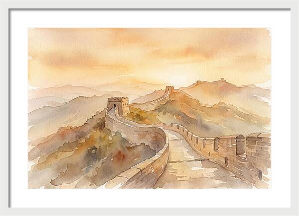 Great Wall Winding Along Mountain Ridges