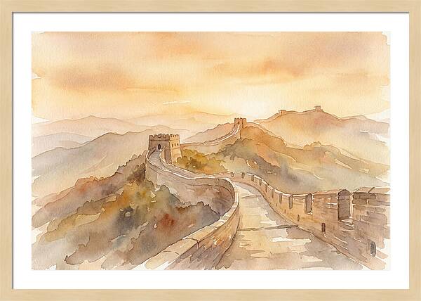 Great Wall Winding Along Mountain Ridges
