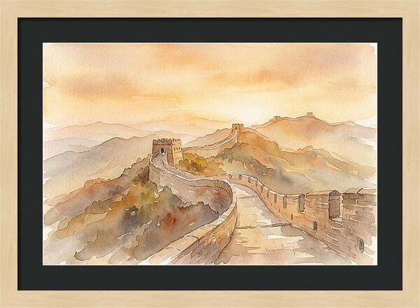 Great Wall Winding Along Mountain Ridges