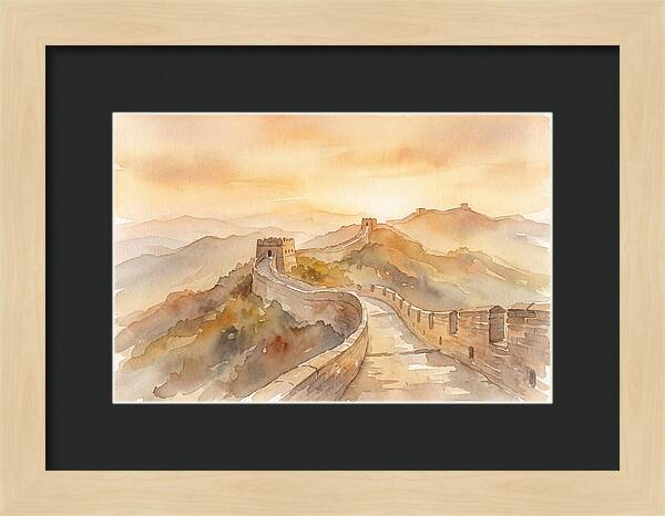 Great Wall Winding Along Mountain Ridges