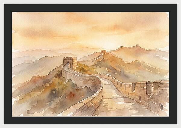 Great Wall Winding Along Mountain Ridges