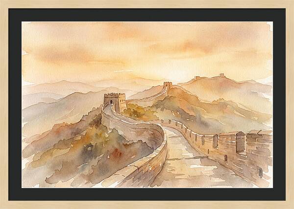 Great Wall Winding Along Mountain Ridges